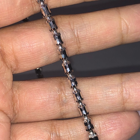 Stunning 14k white gold vermeil anklet best gift for women so sparkly diamondcut - Picture 4 of 5